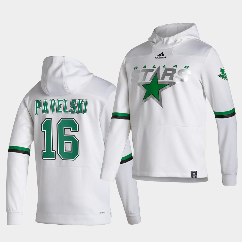 Men Dallas Stars #16 Pavelski White NHL 2021 Adidas Pullover Hoodie Jersey->customized nhl jersey->Custom Jersey